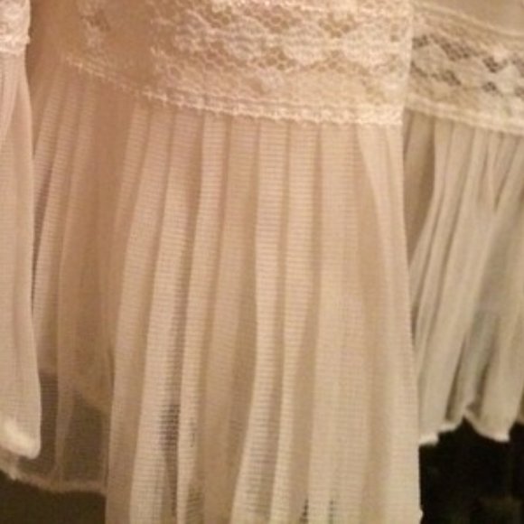 🔸🌹🔸 Enchanting 50's Vtg Victorian Inspired Antique Cream Tea Length Slip - M - Picture 6 of 7